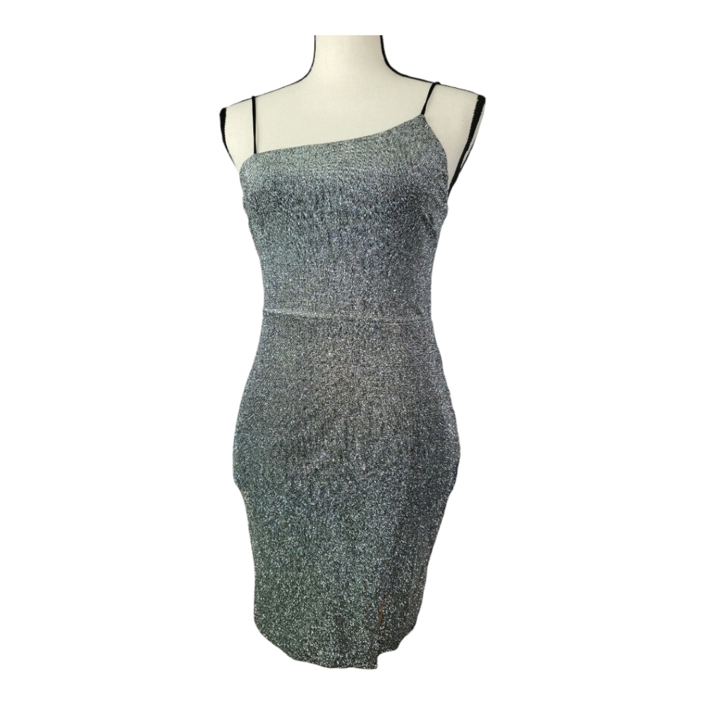 💕Lulus silver and black sparkle bodycon dress